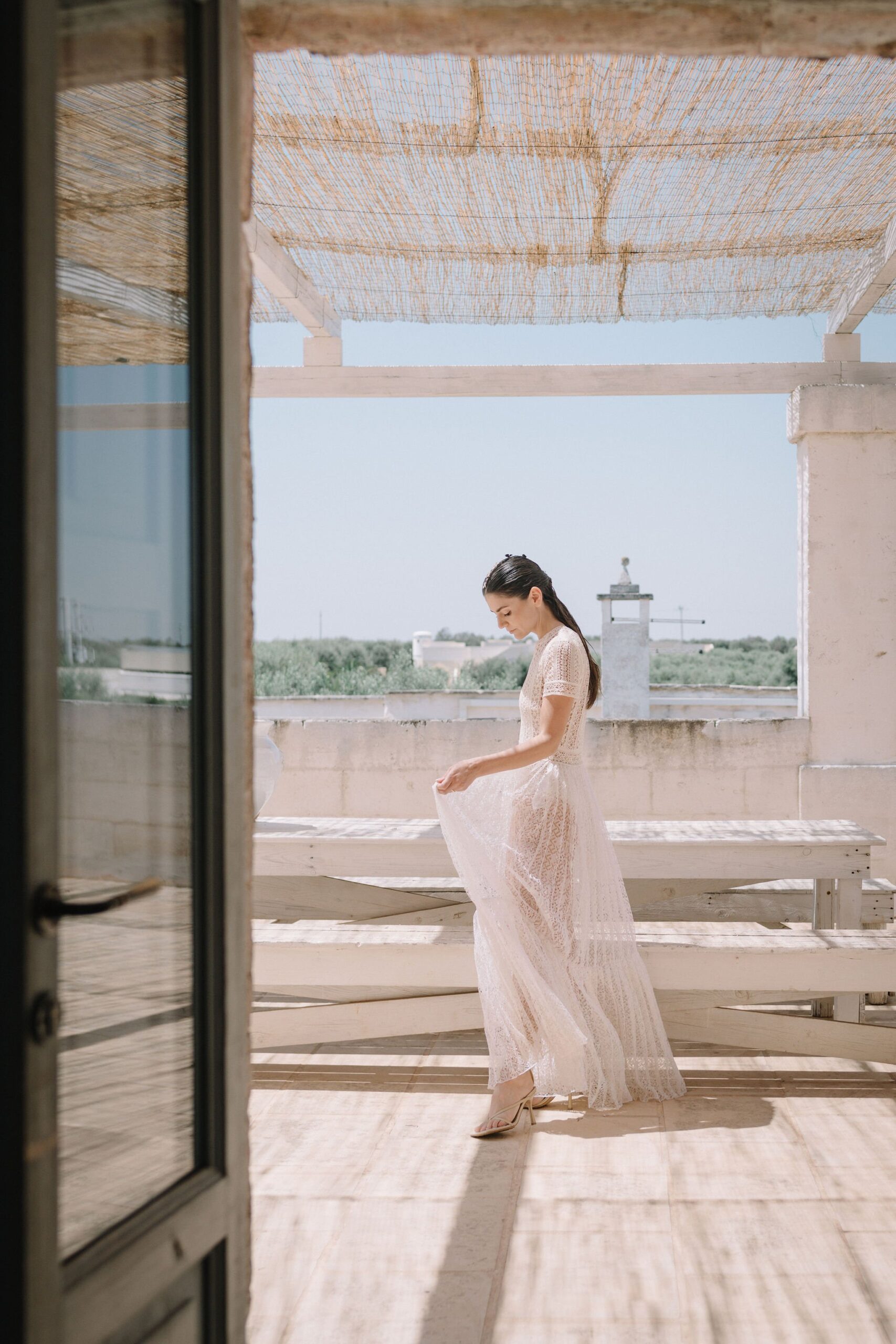 This Italian Bride's Custom Cotton Wedding Dress by Dior Is the