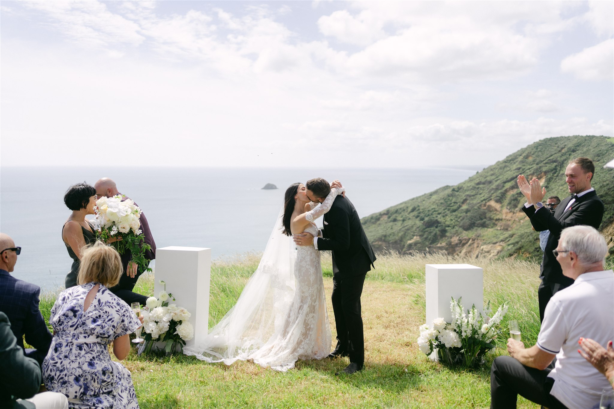 Pia Bacino New Zealand Coastal Sea Cliff Wedding