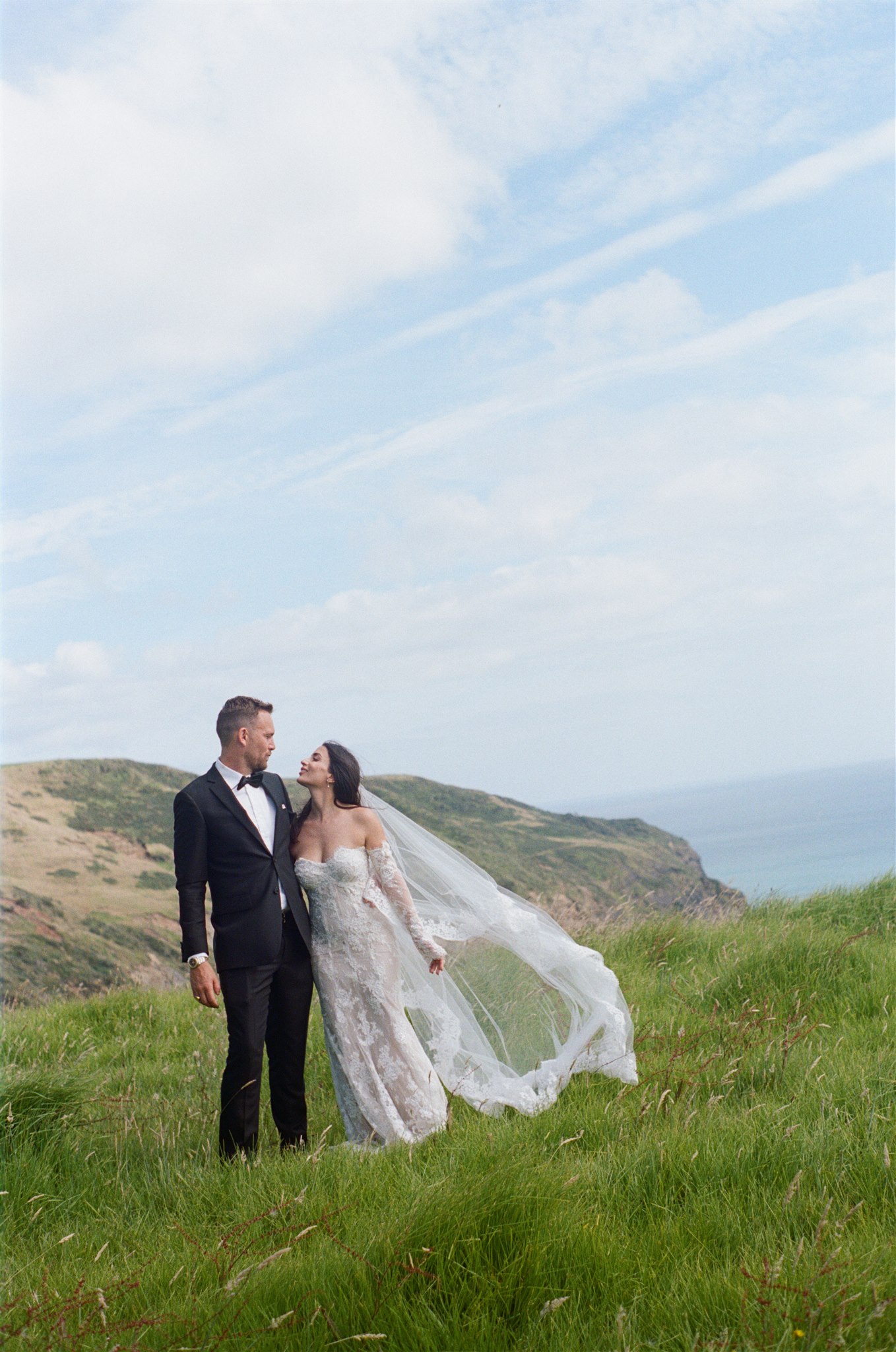 Pia Bacino New Zealand Coastal Sea Cliff Wedding