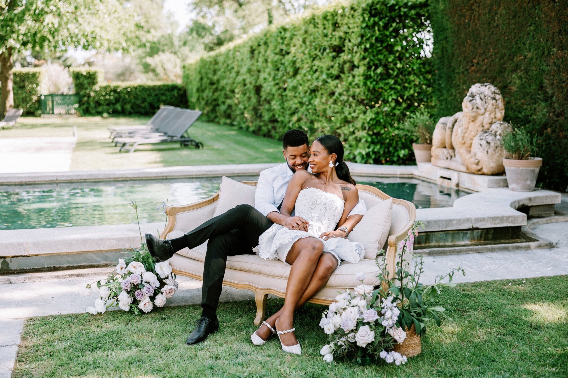 A Lavender and Cream Garden Wedding at Provencal Chateau